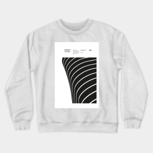 Modern Curves 06, Modern Architecture Design, minimalist Design, Modern Art, Typographic, Helvetica Crewneck Sweatshirt